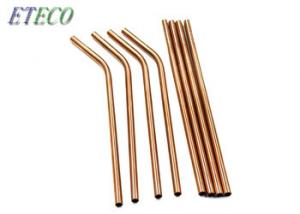 China No Rust Silver Metal Straws Straight , Cocktail Drink Straws Bulk Packaging on sale