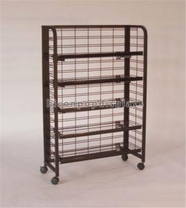 China 4 - Caster Metal Wire Multi Function Floor Display Stand For Retail Store on sale
