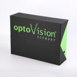 double door black and green pu leather cardboard luxury gift box with customized