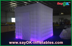 China Inflatable Party Decorations 2 Doors Wedding Inflatable Advertising Products Foldable Photo Booth With Led Light on sale