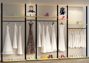 Wholesale Light Weight Clothes Display Stand Laminate Of Walnut , Iron Baking from china suppliers