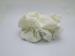 Wholesale Plain Style Green And White Scrunchie For Women Fabric Hair Accessories from china suppliers