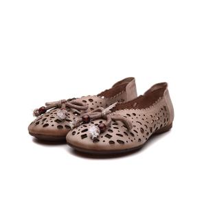 Wholesale S414 New Style Women'S Shoes Hollow Retro Sweet Flat Bottom Women'S Shoes Bowknot Soft Sole Shoes Manufacturers from china suppliers