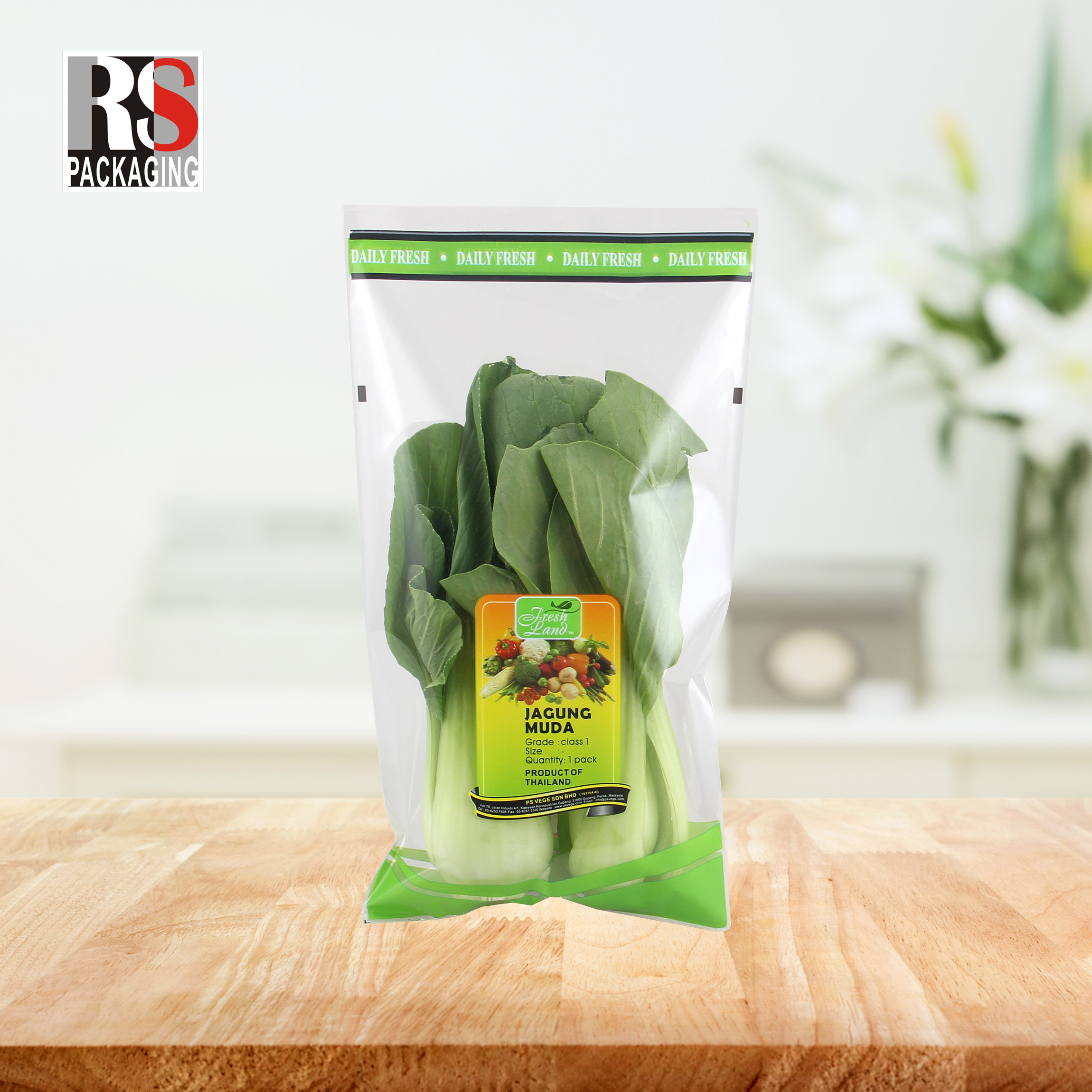 Customized Transparent Vegetable Packaging Bags For Hydroponic Live Basil And Lettuce