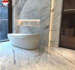 Polished Natural Statuario White Marble Big Slab for Italian Flooring and Wall