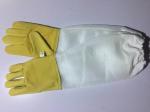Durable Yellow Sheepskin Beekeeping gloves with white soft ventilated part,