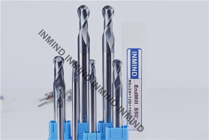 8 mm AOL 150 mm Black Surface Extra Long Carbide End Mills For Milling Quenching / Tempered Steel