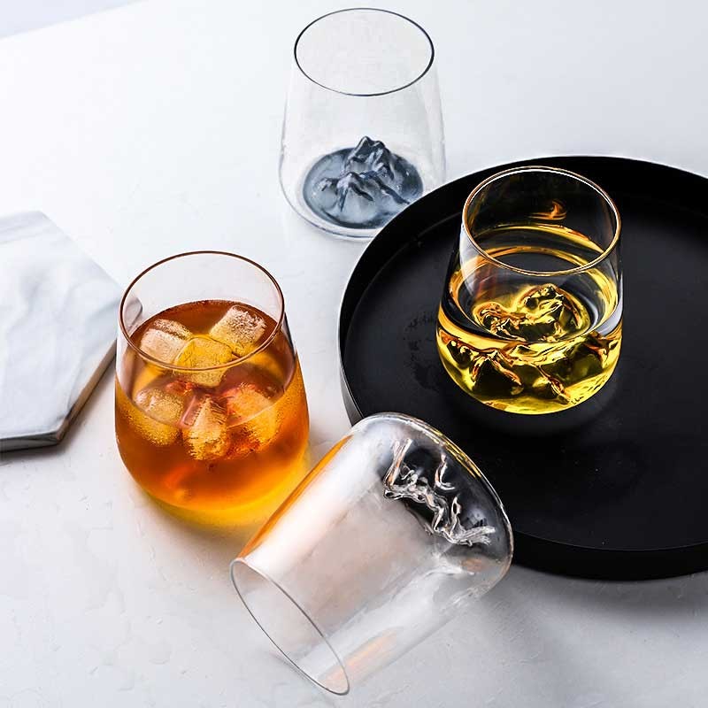 Mountain Shaped Whisky Glass Cup high borosilicate 400ml