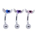 Purple Heart Gem 8mm Cool Eyebrow Piercing Jewelry For Guys Christmas Gifts