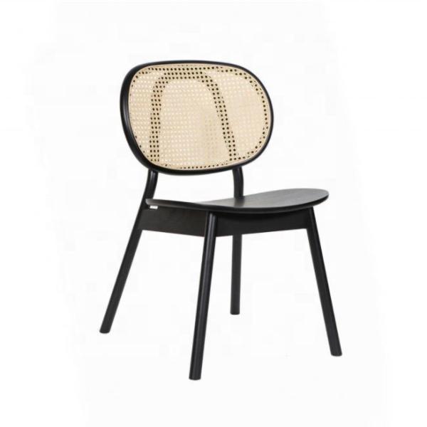 Nordic Handmade Wooden Dining Room Wicker Chair Rattan Chair Without Cushion