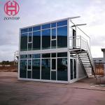 Zontop portable easy assemble glass curtain office prefabricated houses shipping