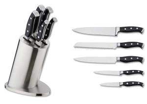 Wholesale Top quality 5PCS kitchen knife set with ABS forged handle in stianless steel knife stand from china suppliers