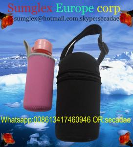 China neoprene water bottle holder with shoulder strap on sale