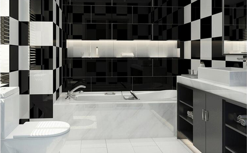 Interior Tiles in Plain Super Black Glazed 60*60mm Big Slab Tile for Hotel Bathroom