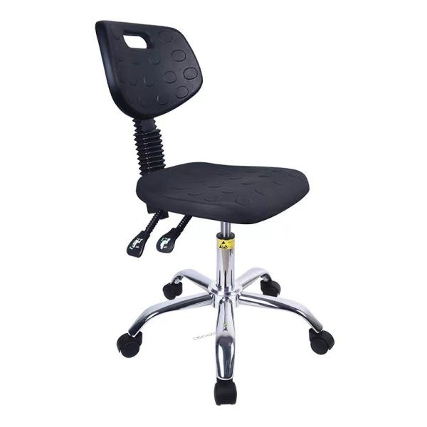 Adjustable ESD PU Leather Chair Industrial Polished Finish Lab Stools With