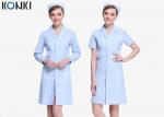 Short Sleeve White / Pink Nurse Uniform Dress With Long Style Coat