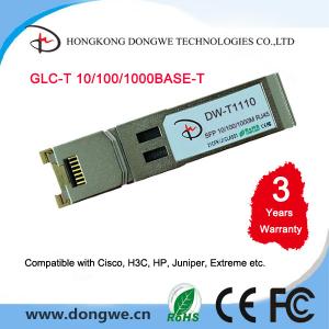 Wholesale cisco 100% compatible 1000BASE-T 100m copper RJ45 SFP transceiver GLC-T from china suppliers