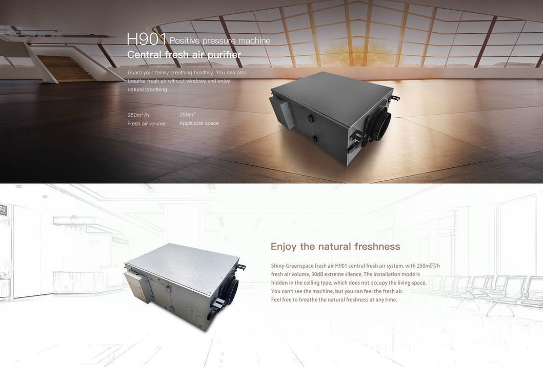 Professional Public Toilet Air Purification Ceiling Air Disinfection Positive Pressure Ventilation