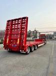 10t Grade Steel 3 Axle Flatbed Lowbed Semi Trailer for Construction Equipment