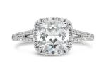 Cusion Cut 2.43ct 14K Solid Gold Jewellery , raw natural diamond engagement