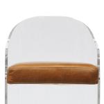 Genuine Leather Counter Height 95cm Acrylic Bar Stools With Cushion