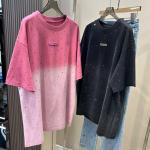 250Gsm Mens Rhinestone T Shirts Unisex Cotton T Shirt With Vintage Wash