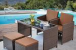Leisure Modern PE Rattan Chair and table sets Aluminium Outdoor Garden wicker