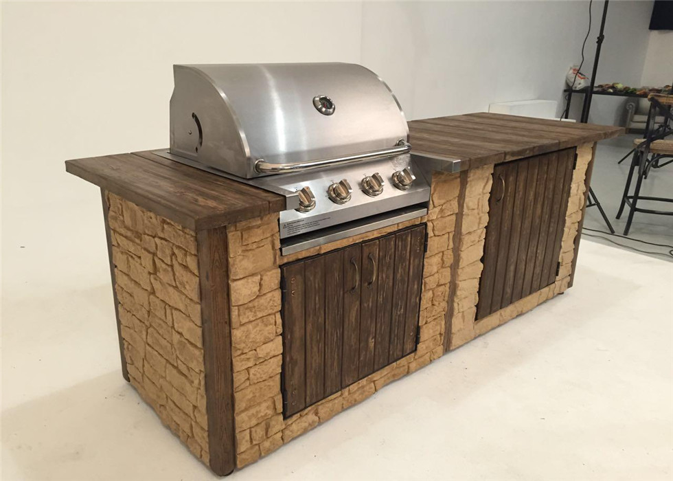 Factory price kitchen bbq built in wall insert 4 burners gas bbq grill with slow burning