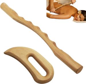 Wholesale 2 PCS Wooden Gua Sha Massage Tools Wood Therapy Massage Kit for Lymphatic Drainage Tool Wood GuaSha for Anti Cellulite Keep Fit from china suppliers