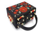 Luxury Rectangle Shape Embroidered Evening Bag Flower Embroidered For Banquet