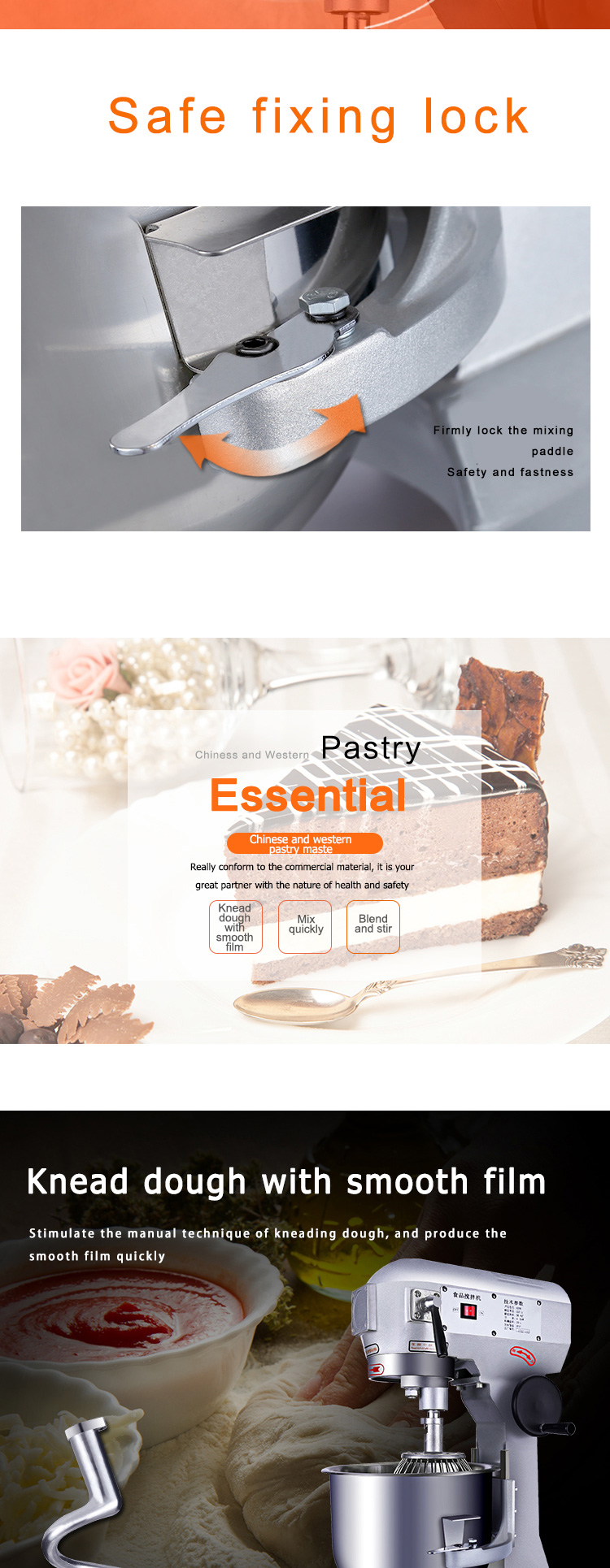 Electric 65kg Stainless Steel Spiral Parts Cake Dough Mixer Machine for Your Benefit