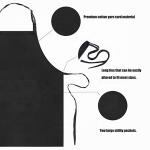 Waterproof Unisex Black Cotton Apron Professional Barista Antifouling Full Body