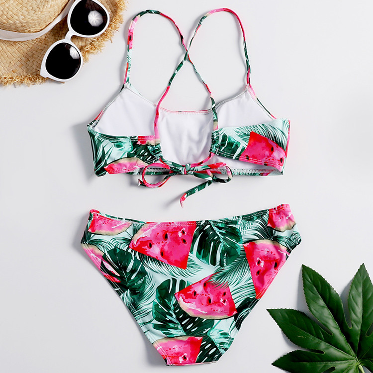 Tiered Layer Tie a Knot Front Top With Low waist Bikini swimsuit high cut