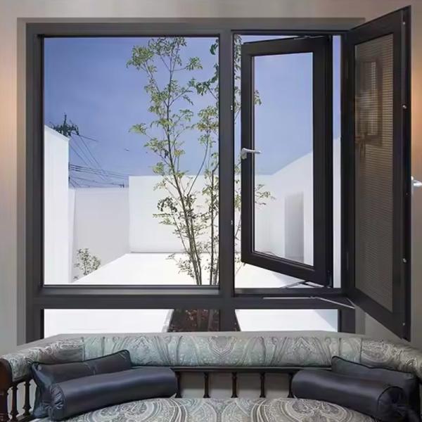 Fireproof Aluminium Frame Casement Window Horizontal Opening American Standard