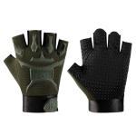 Half Finger Combat Tactical Gloves Khaki Outdoor Hiking Sport Hunting Training
