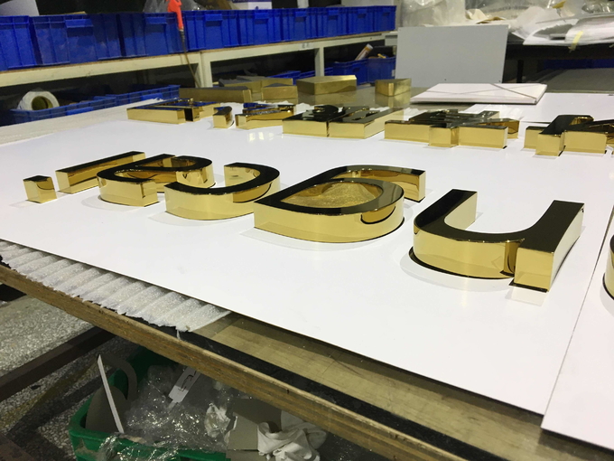 Large 3D Flat Cut Decorative Metal Letters 620*620*90mm