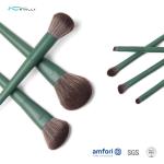 12pcs Green Wood Handle Pretty Makeup Brush Sets