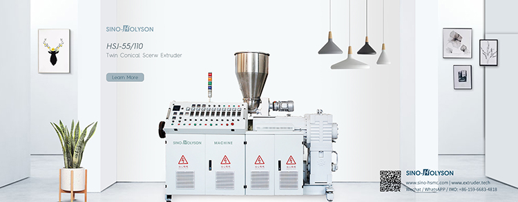 37kw WPC PVC Conical Twin Screw Extruder / PVC Extruder
