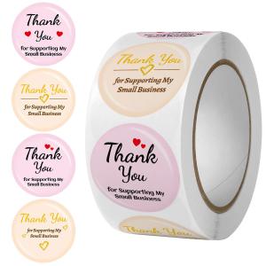 Wholesale Self Adhesive Custom Shape Waterproof Packaging Thank you Sticker Labels from china suppliers