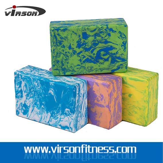 Virson OEM Custom Logo Print Colourful High Density EVA Foam Yoga Block& Yoga