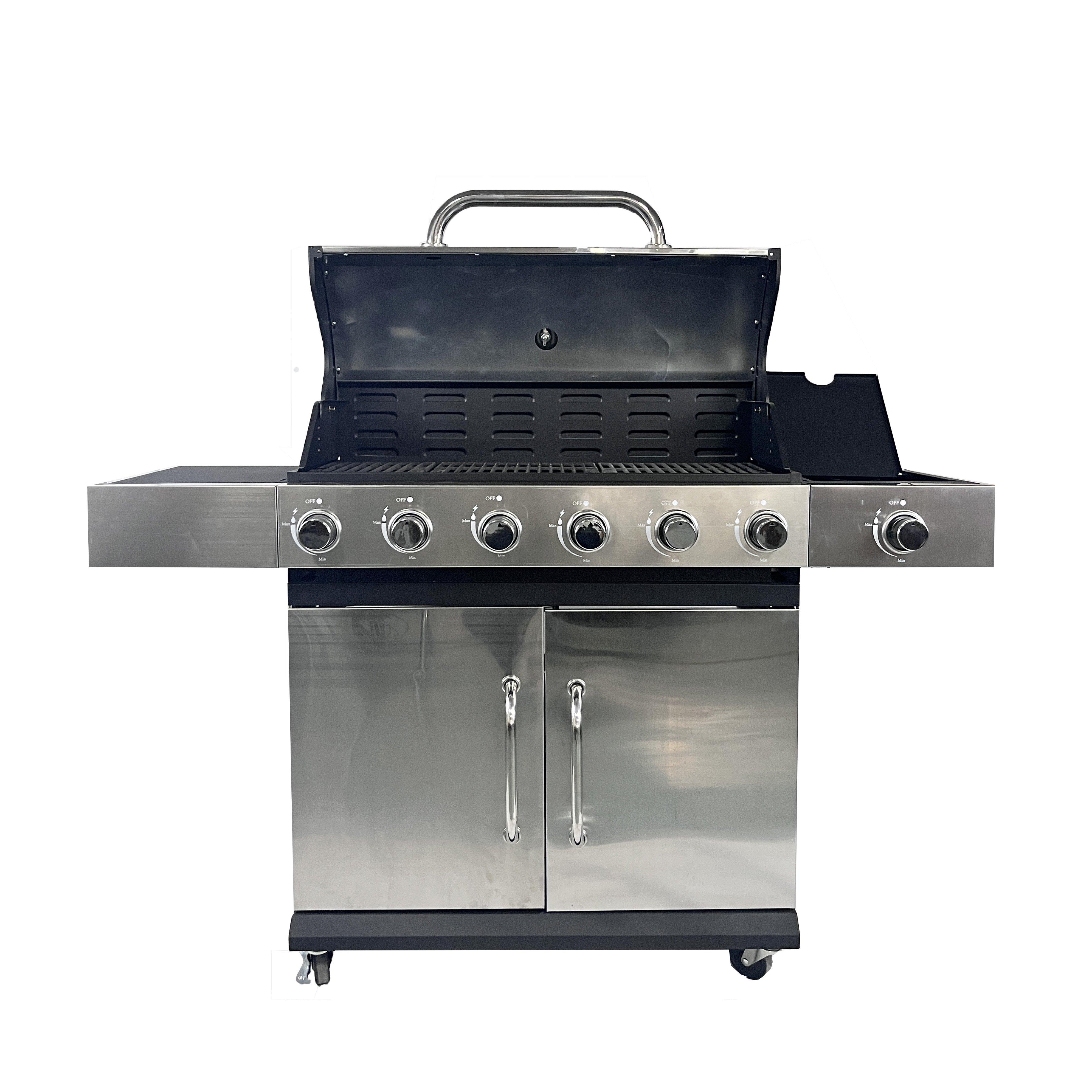 Outdoor Kitchen with Sink and Grill 6 Burner Propane Gas Type 430 Stainless Steel