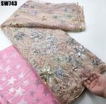 2023 Austria wedding dress tulle sequins lace African French Lace Fabric women