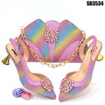 Supoo Newest Italian ladies shoes matching bags leather african wedding high