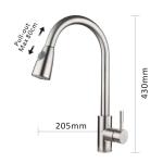 Mixer Stainless Steel Kitchen Faucet Brushed Retractable