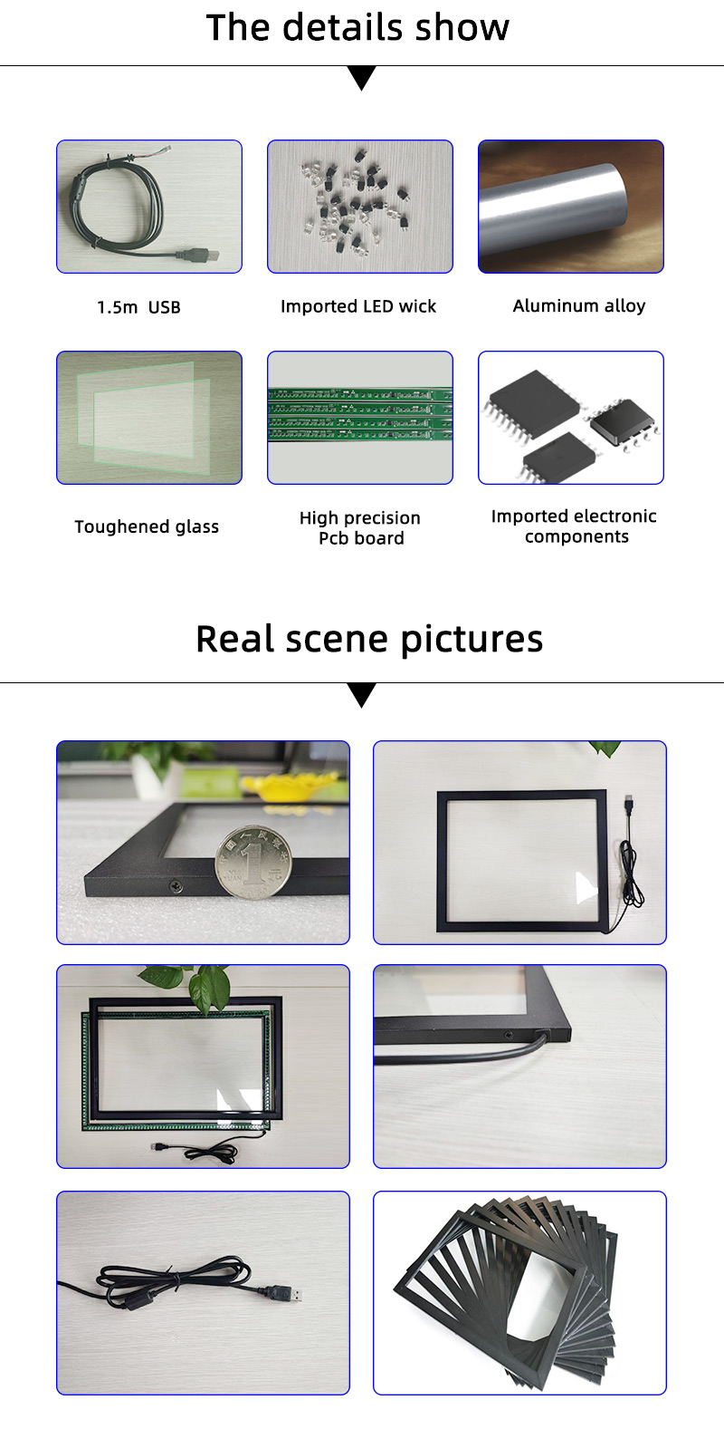 19 Inch Infrared Touch Screen Frame 16:10 Ratio 10 Points For PC