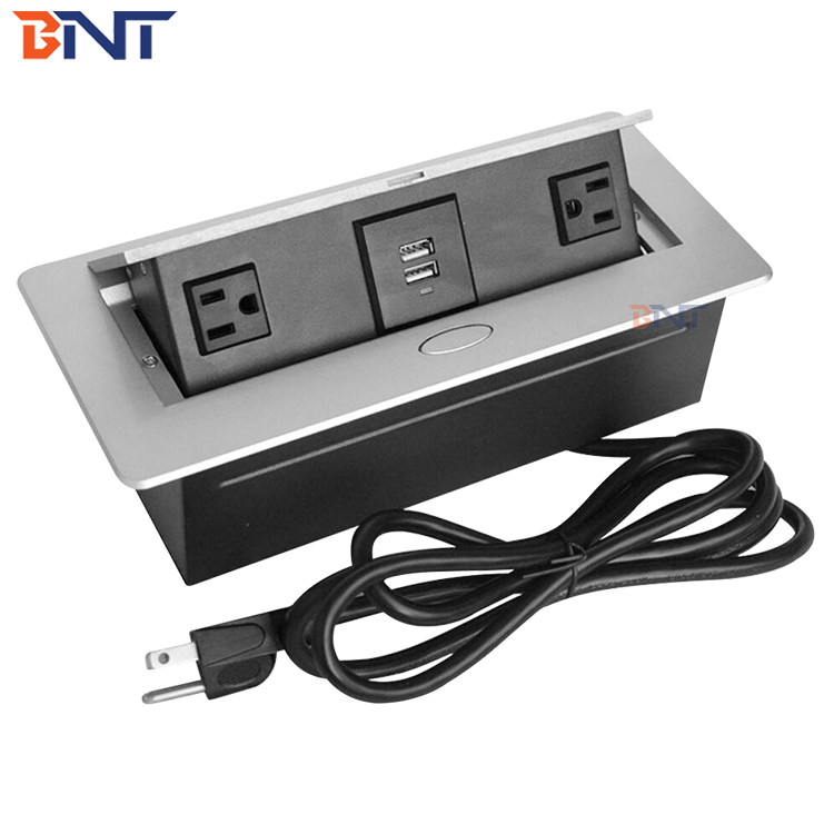 US popular 110V hidden furniture power outlets table connection socket box