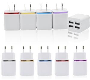Wholesale 4 USB charger travel adaptor oem chargers for Europe and American from china suppliers