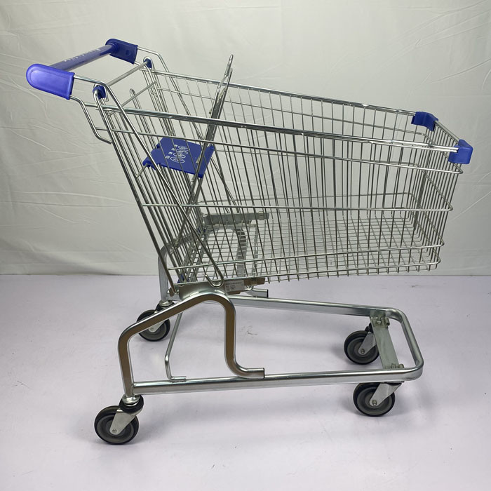 150L German Regular Supermarket Metal Trolley without Base Frame with Child Seat Self-Produced and Wholesale