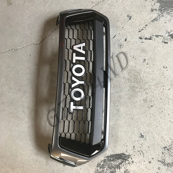 Imitaion Carbon Fiber Front Grill Bar Toyota Hilux TRD Logo Rocco 2018 2019