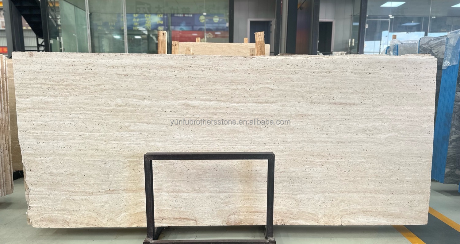 Marble Travertine Stone Big Slab Polished for Modern Hotel Villa Interior Design